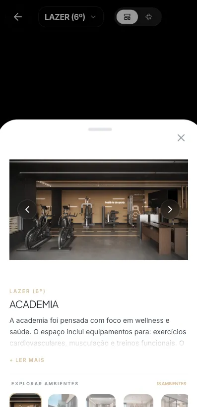 Detalhes do ambiente no celular